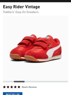 Puma Easy Rider Vintage Toddlers' Sneakers in Red & White